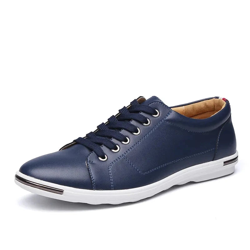 Men Size38-48 Casual Breathable White Sneaker Leather Driving Walking Shoes for Male Skate Comfortable Stylish for Everyday Wear Mavietto Blue 48 