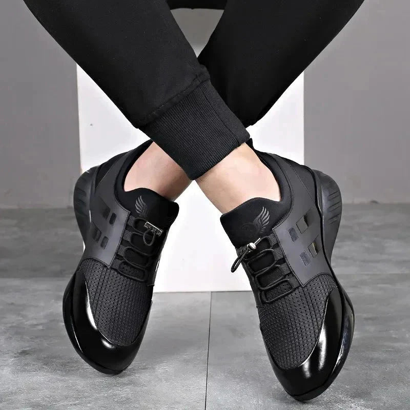 Men’s Black Casual Leather Sneakers – Vitorini Men’s Black Casual Leather Sneakers – Vitorini 