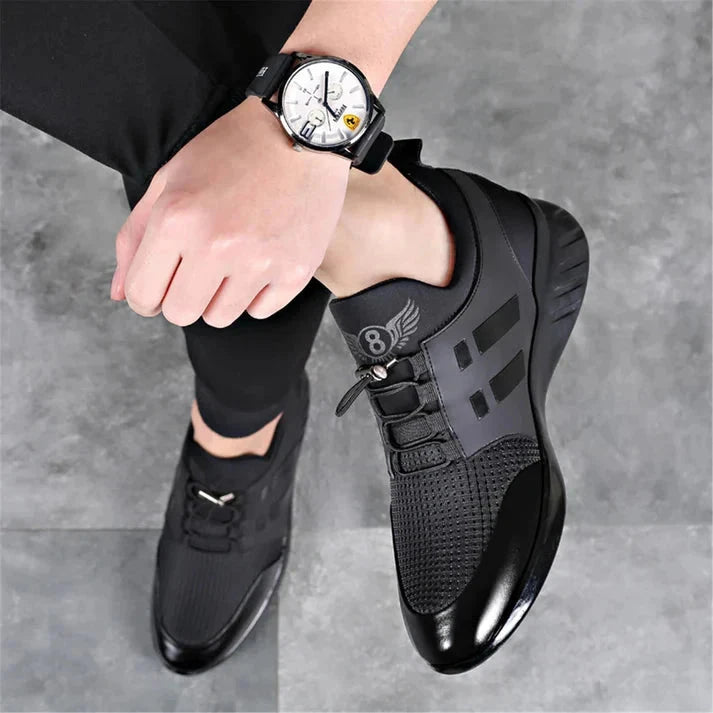 Men’s Black Casual Leather Sneakers – Vitorini Men’s Black Casual Leather Sneakers – Vitorini 