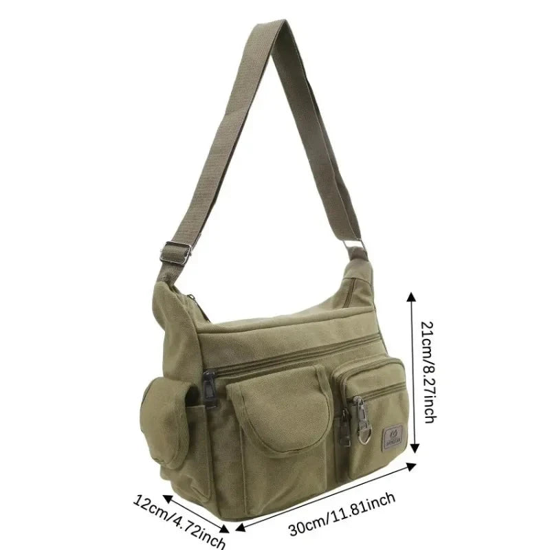 Men's Canvas Shoulder Bag Casual Tote Travel Crossbody Bag Luxury Messenger Bag High Quality Fashion Handbag Chest Bag Mavietto 