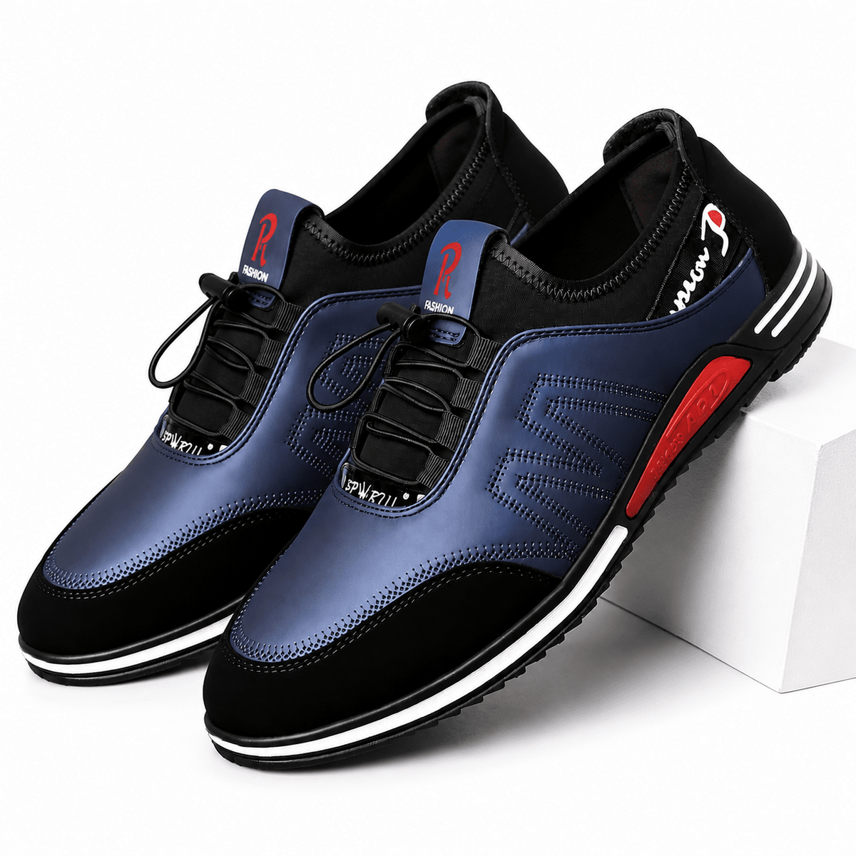 Men's Casual Leather Shoes – Lightweight, Breathable & Soft Sole | MELVANIO Men's Casual Leather Shoes – Lightweight, Breathable & Soft Sole | MELVANIO Blue