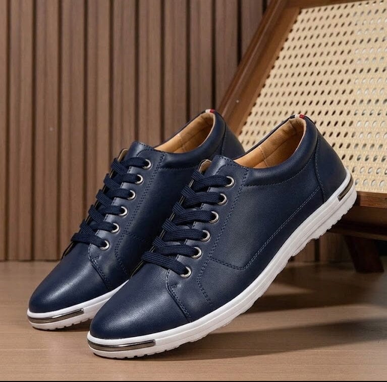Men's Casual Leather Sneakers, Comfortable and Breathable - Zorcrest Men's Casual Leather Sneakers, Comfortable and Breathable - Zorcrest Mavietto 