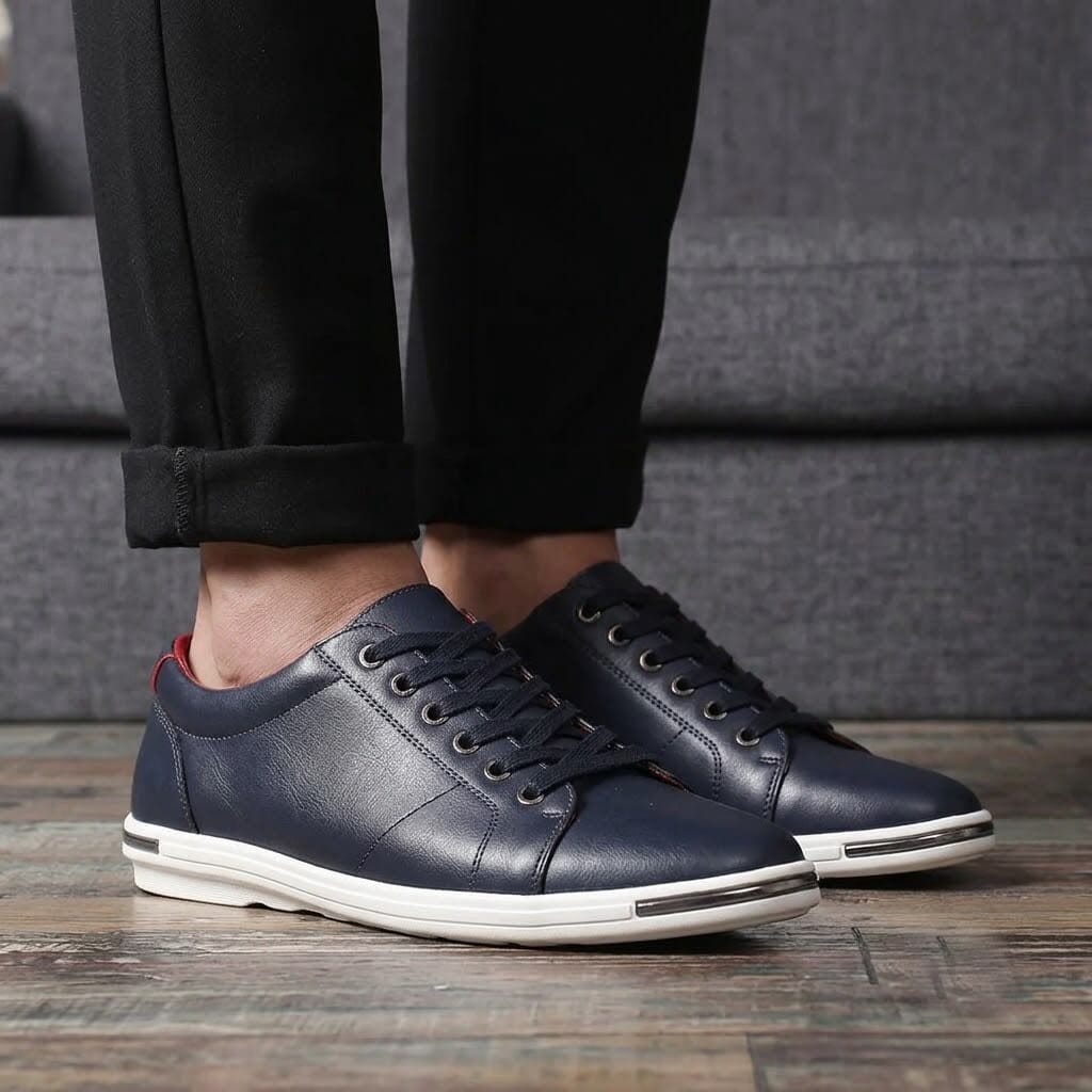 Men's Casual Leather Sneakers, Comfortable and Breathable - Zorcrest Men's Casual Leather Sneakers, Comfortable and Breathable - Zorcrest Mavietto 