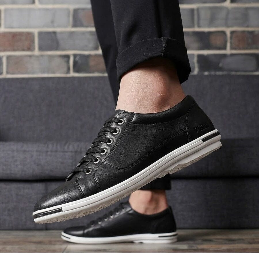 Men's Casual Leather Sneakers, Comfortable and Breathable - Zorcrest Men's Casual Leather Sneakers, Comfortable and Breathable - Zorcrest Mavietto 