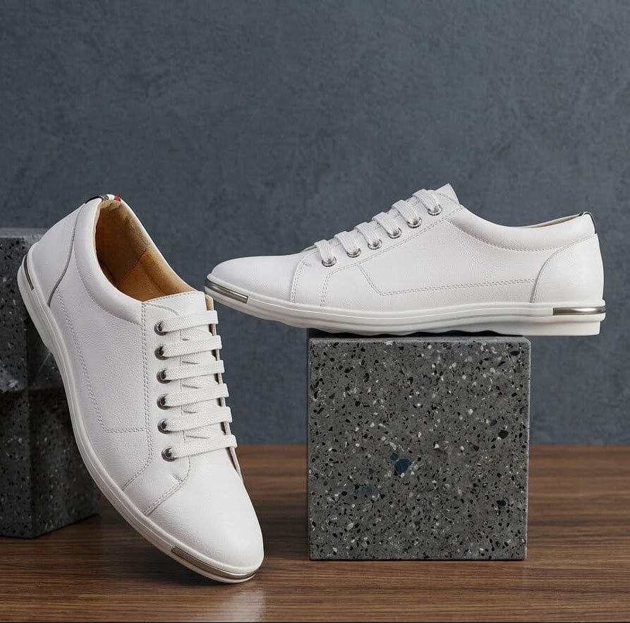 Men's Casual Leather Sneakers, Comfortable and Breathable - Zorcrest Men's Casual Leather Sneakers, Comfortable and Breathable - Zorcrest Mavietto 