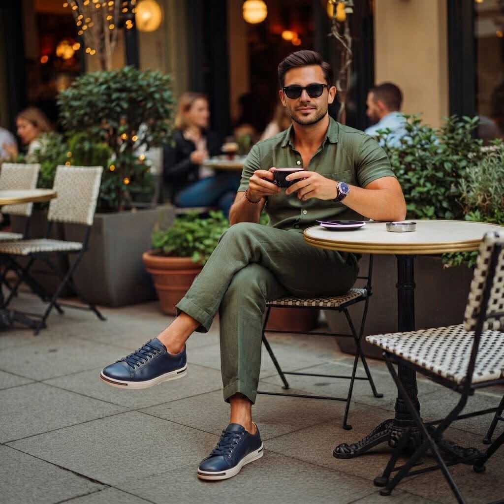 Men's Casual Leather Sneakers, Comfortable and Breathable - Zorcrest Men's Casual Leather Sneakers, Comfortable and Breathable - Zorcrest Mavietto 