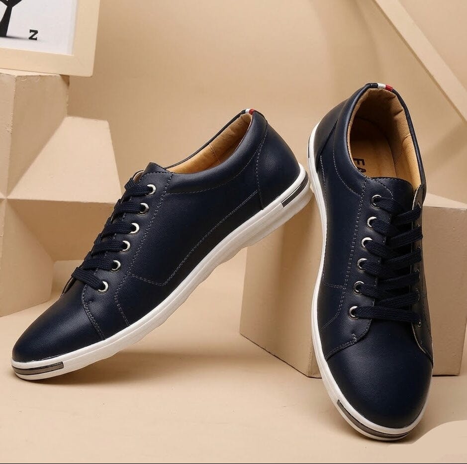 Men's Casual Leather Sneakers, Comfortable and Breathable - Zorcrest Men's Casual Leather Sneakers, Comfortable and Breathable - Zorcrest Mavietto 