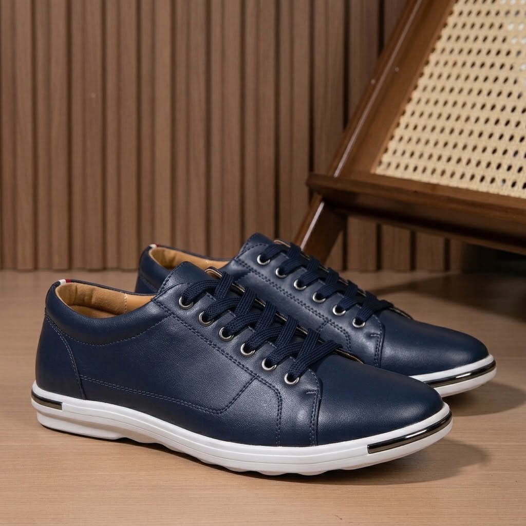 Men's Casual Leather Sneakers, Comfortable and Breathable - Zorcrest Men's Casual Leather Sneakers, Comfortable and Breathable - Zorcrest Mavietto 