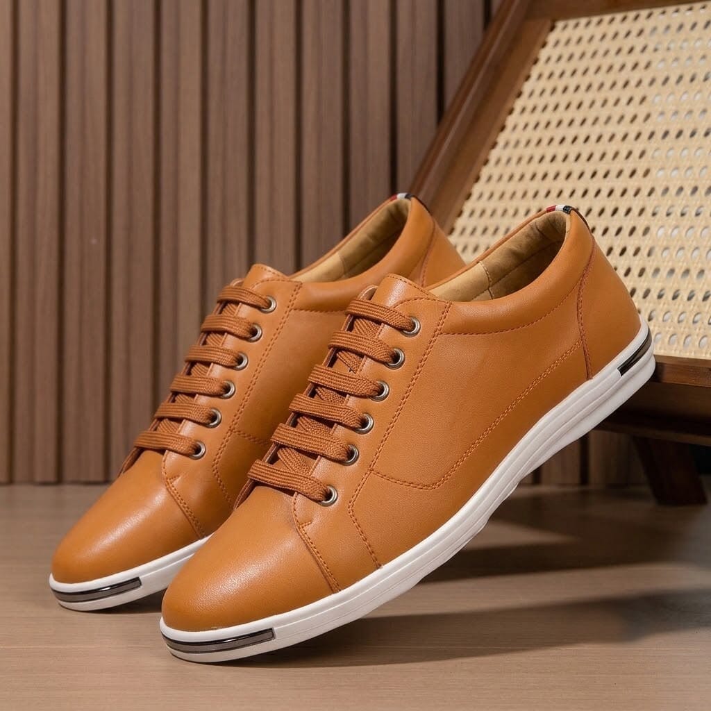 Men's Casual Leather Sneakers, Comfortable and Breathable - Zorcrest Men's Casual Leather Sneakers, Comfortable and Breathable - Zorcrest Mavietto 