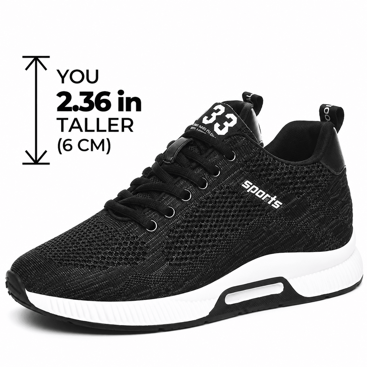 Men’s Casual Sneakers with 2.36-Inch (6 cm) Height Increase – Anti-Odor & Sweat-Absorbent | Alturion Men’s Casual Sneakers with 2.36-Inch (6 cm) Height Increase – Anti-Odor & Sweat-Absorbent | Alturion Black