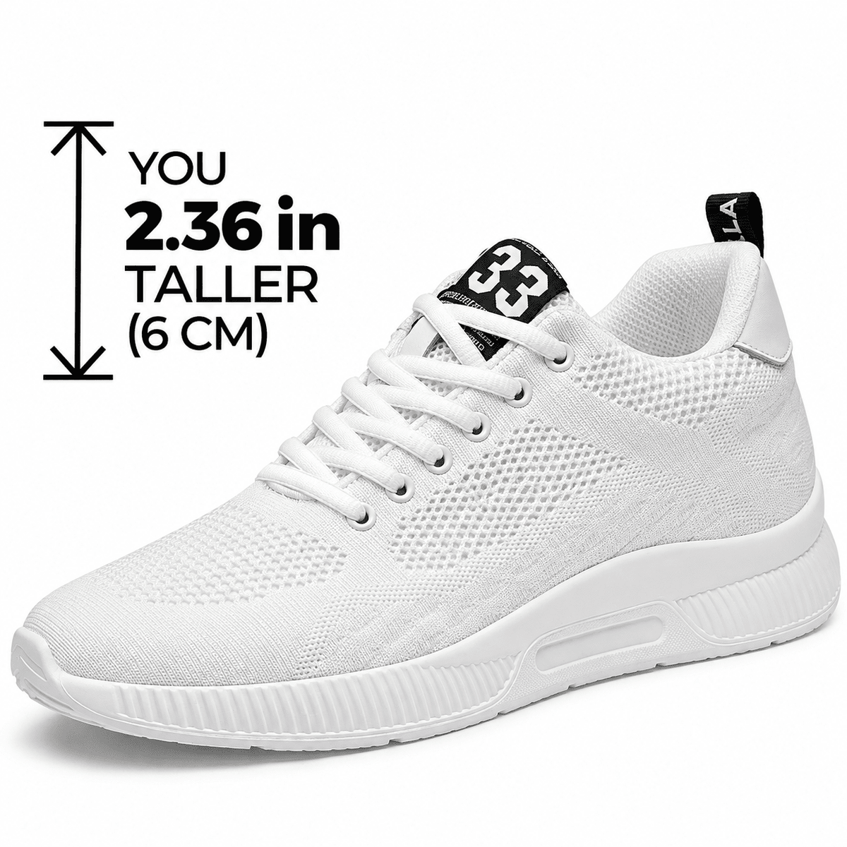 Men’s Casual Sneakers with 2.36-Inch (6 cm) Height Increase – Anti-Odor & Sweat-Absorbent | Alturion Men’s Casual Sneakers with 2.36-Inch (6 cm) Height Increase – Anti-Odor & Sweat-Absorbent | Alturion White