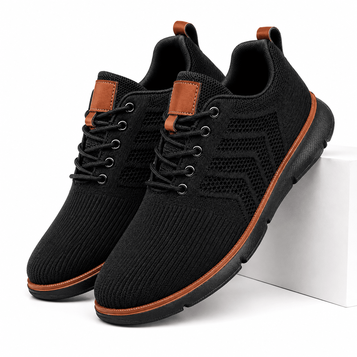 Men's Casual Sneakers with Breathable Mesh and Modern Design – Raphaëll Men's Casual Sneakers with Breathable Mesh and Modern Design – Raphaëll Black