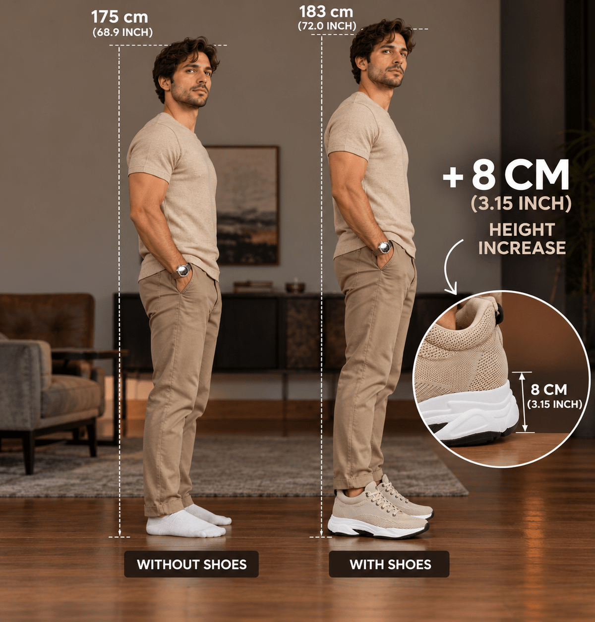 Men's Casual Sneakers with Invisible 8 cm (3.15-Inch) Height Lift – Comfortable & Breathable Design – Valthero Men's Casual Sneakers with Invisible 8 cm (3.15-Inch) Height Lift – Comfortable & Breathable Design – Valthero 
