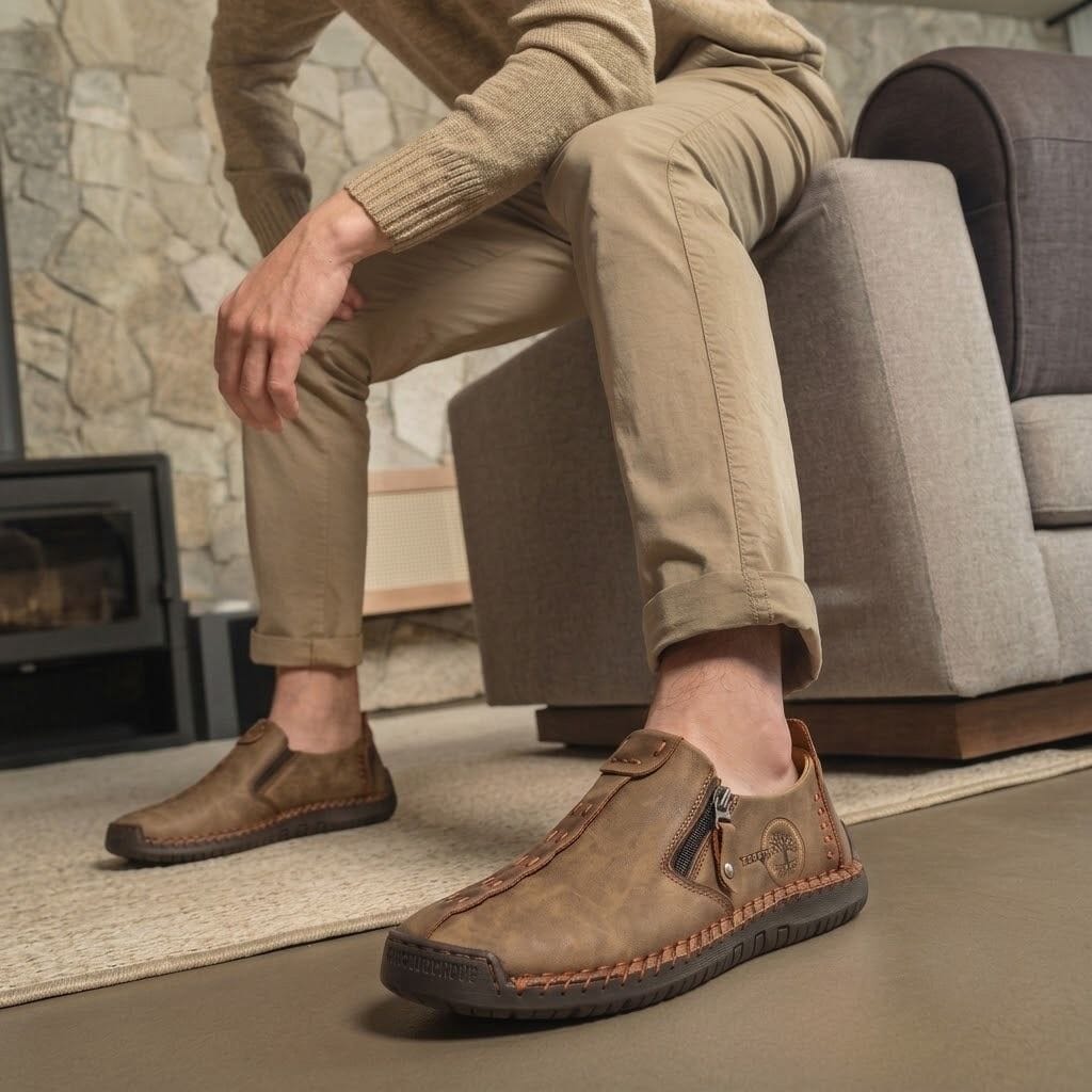 Men's Casual Suede Leather Loafers - Handmade Slip-On Moccasins, Breathable & Lightweight Walking Shoes | Marzello Men's Casual Suede Leather Loafers - Handmade Slip-On Moccasins, Breathable & Lightweight Walking Shoes | Marzello 