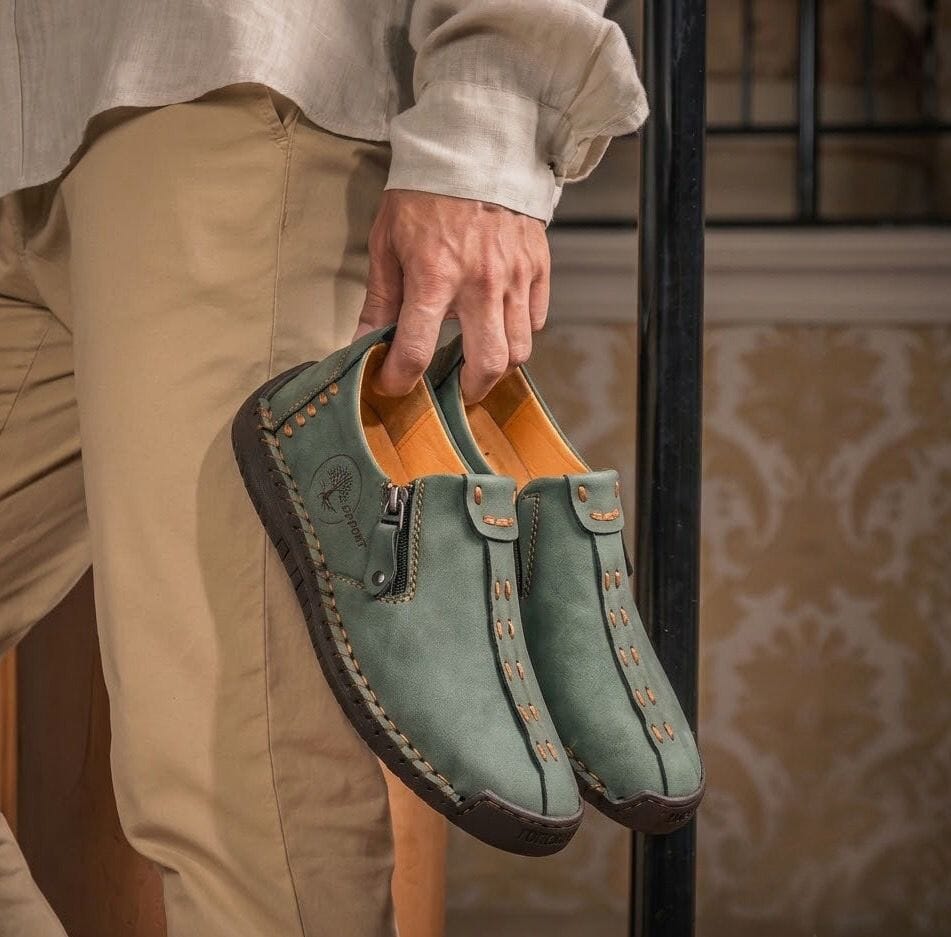 Men's Casual Suede Leather Loafers - Handmade Slip-On Moccasins, Breathable & Lightweight Walking Shoes | Marzello Men's Casual Suede Leather Loafers - Handmade Slip-On Moccasins, Breathable & Lightweight Walking Shoes | Marzello 