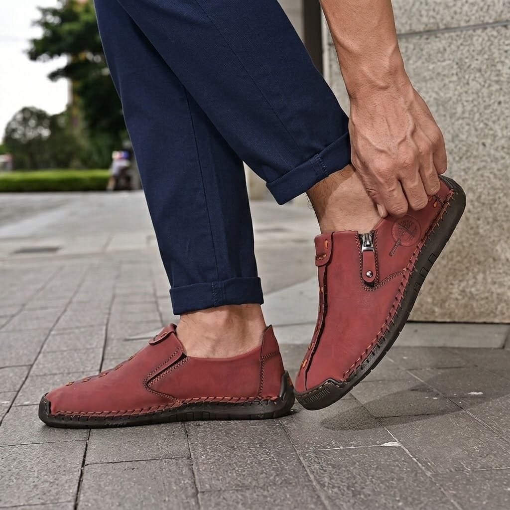 Men's Casual Suede Leather Loafers - Handmade Slip-On Moccasins, Breathable & Lightweight Walking Shoes | Marzello Men's Casual Suede Leather Loafers - Handmade Slip-On Moccasins, Breathable & Lightweight Walking Shoes | Marzello 