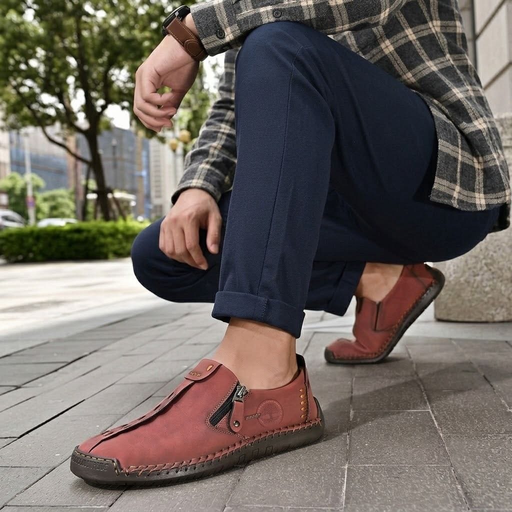 Men's Casual Suede Leather Loafers - Handmade Slip-On Moccasins, Breathable & Lightweight Walking Shoes | Marzello Men's Casual Suede Leather Loafers - Handmade Slip-On Moccasins, Breathable & Lightweight Walking Shoes | Marzello 