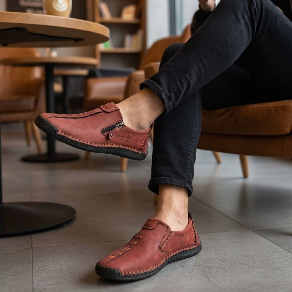 Men's Casual Suede Leather Loafers - Handmade Slip-On Moccasins, Breathable & Lightweight Walking Shoes | Marzello Men's Casual Suede Leather Loafers - Handmade Slip-On Moccasins, Breathable & Lightweight Walking Shoes | Marzello 