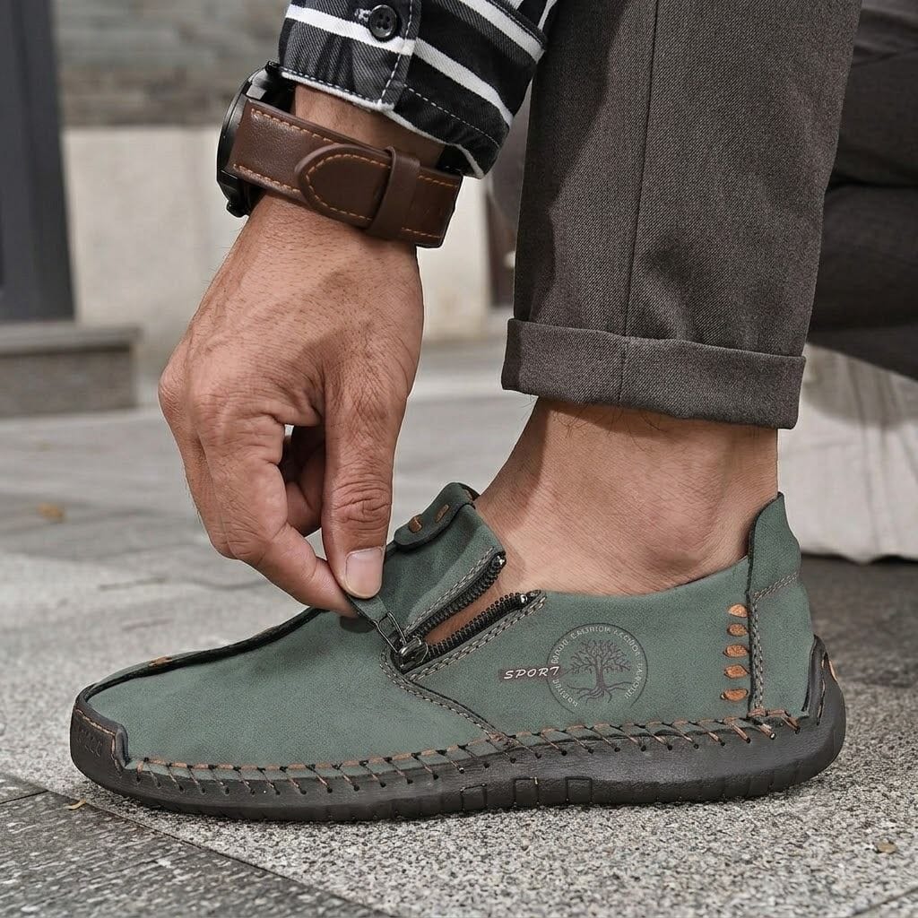 Men's Casual Suede Leather Loafers - Handmade Slip-On Moccasins, Breathable & Lightweight Walking Shoes | Marzello Men's Casual Suede Leather Loafers - Handmade Slip-On Moccasins, Breathable & Lightweight Walking Shoes | Marzello 