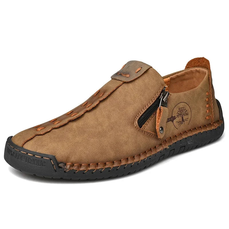 Men's Casual Suede Leather Loafers - Handmade Slip-On Moccasins, Breathable & Lightweight Walking Shoes | Marzello Men's Casual Suede Leather Loafers - Handmade Slip-On Moccasins, Breathable & Lightweight Walking Shoes | Marzello Khaki