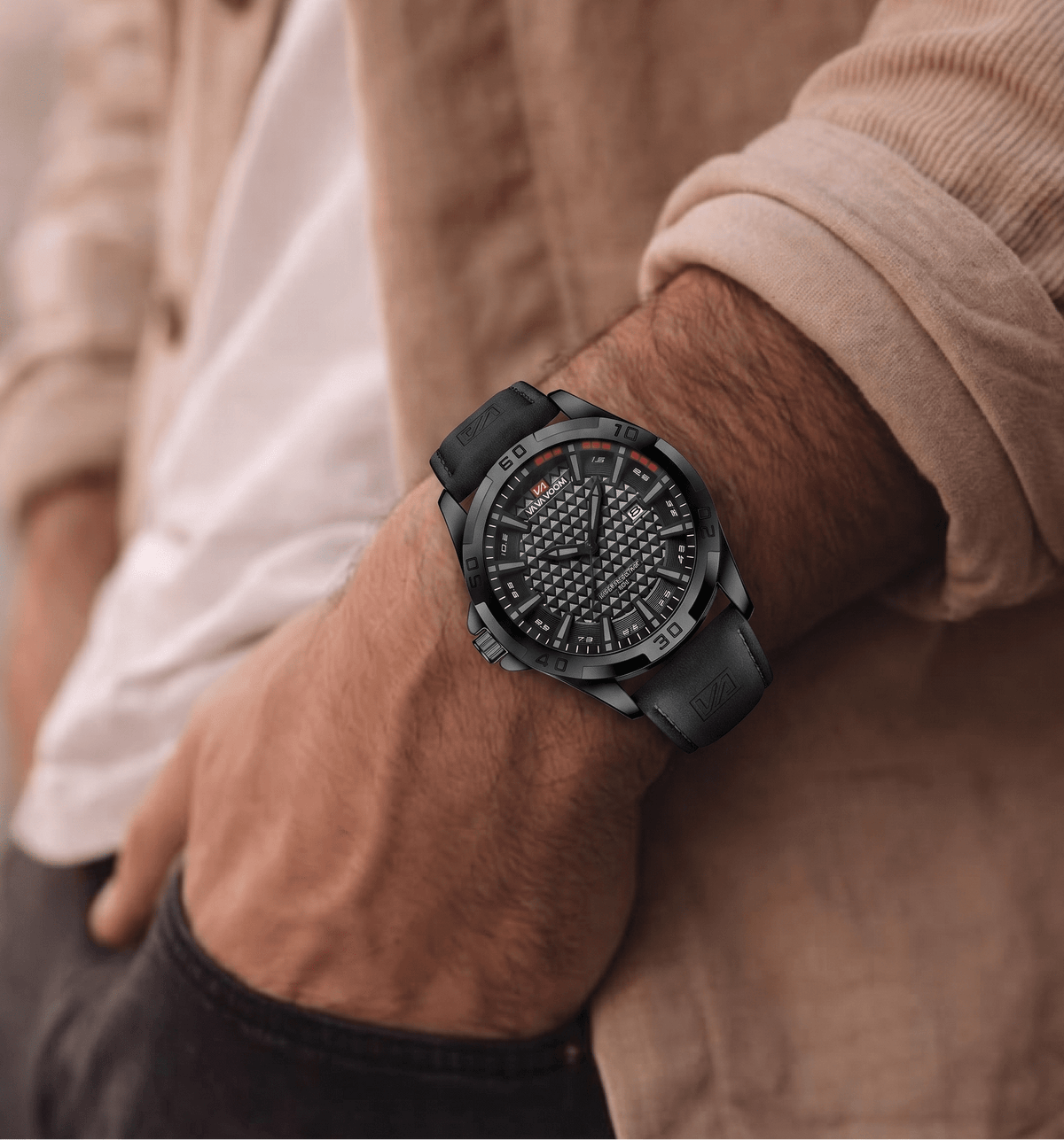 Men’s Casual Watch with Leather Strap – Ronan Alric Men’s Casual Watch with Leather Strap – Ronan Alric 