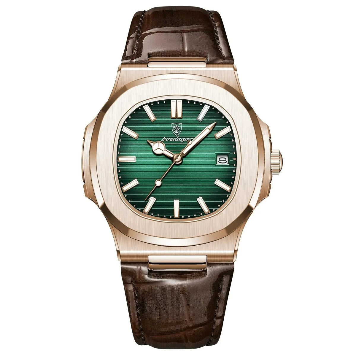 Men’s Classic Leather Strap Watch – Nobre Mavietto Men’s Classic Leather Strap Watch – Nobre Mavietto Rose Green