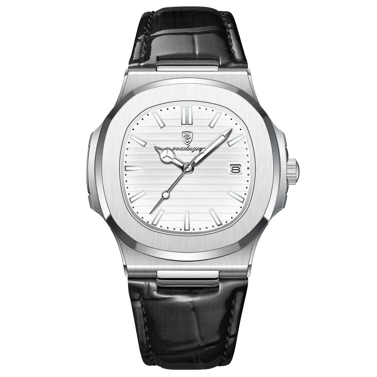 Men’s Classic Leather Strap Watch – Nobre Mavietto Men’s Classic Leather Strap Watch – Nobre Mavietto Sliver White