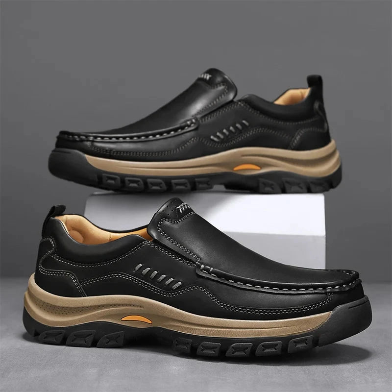 Men's Hand-Stitched Fashion Loafers, Solid Color Low-Top Casual Shoes, Simple Trendy Slip-On Sneakers, Men's Shoes for All Seasons, Daily Office Business Shoes, Large Size Men's Shoes Mavietto Store 