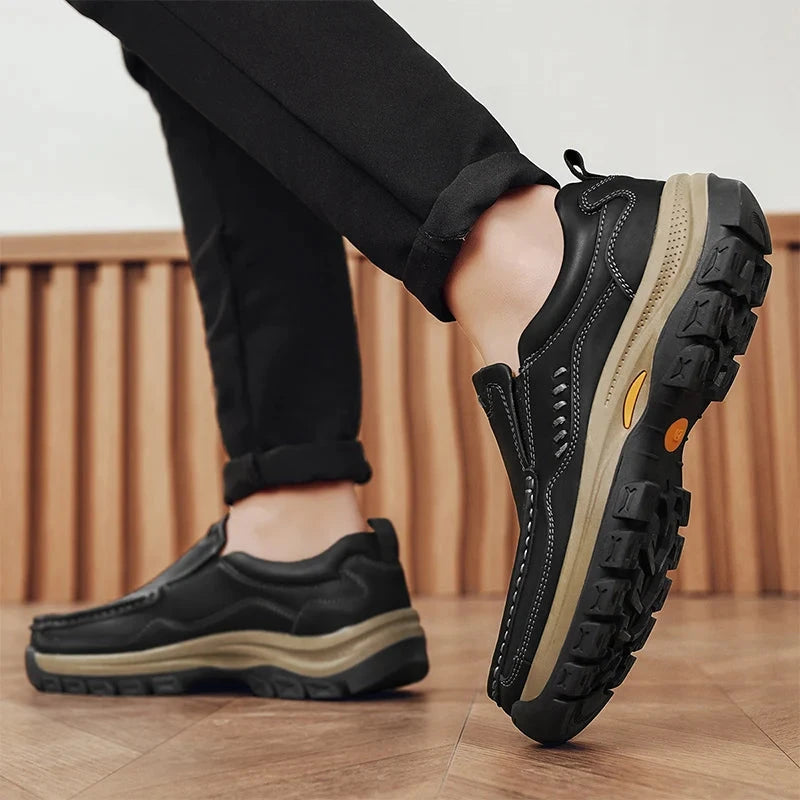 Men's Hand-Stitched Fashion Loafers, Solid Color Low-Top Casual Shoes, Simple Trendy Slip-On Sneakers, Men's Shoes for All Seasons, Daily Office Business Shoes, Large Size Men's Shoes Mavietto Store 