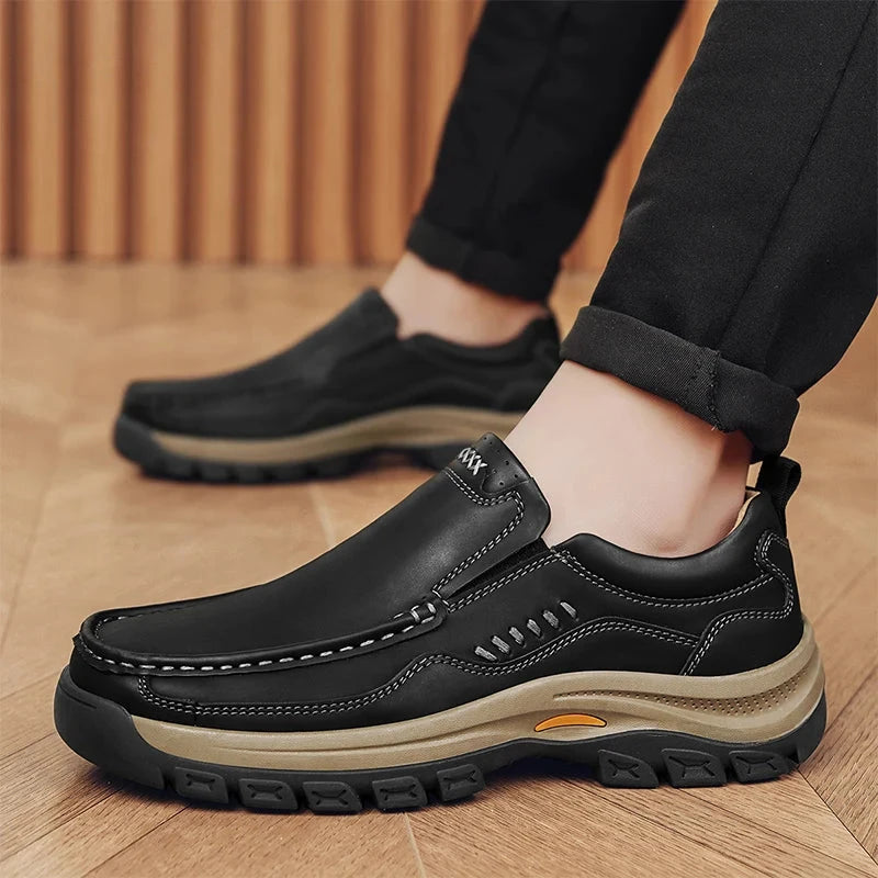 Men's Hand-Stitched Fashion Loafers, Solid Color Low-Top Casual Shoes, Simple Trendy Slip-On Sneakers, Men's Shoes for All Seasons, Daily Office Business Shoes, Large Size Men's Shoes Mavietto Store 