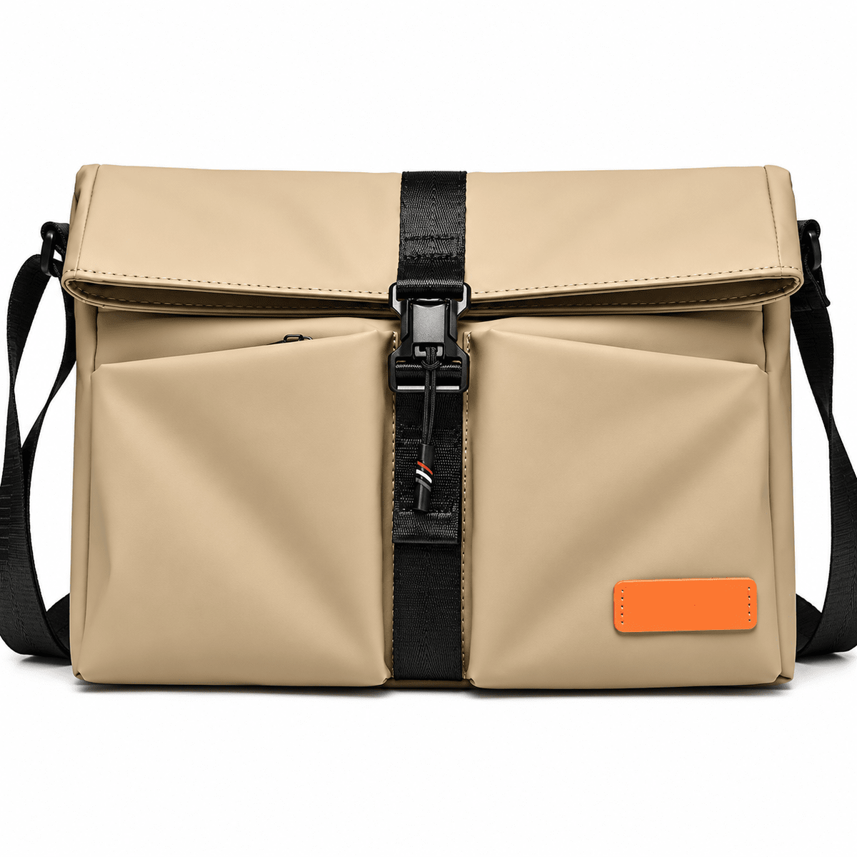 Men's Leather Crossbody Bag with Multiple Pockets and Elegant Design — BRENNAN Men's Leather Crossbody Bag with Multiple Pockets and Elegant Design — BRENNAN Khaki