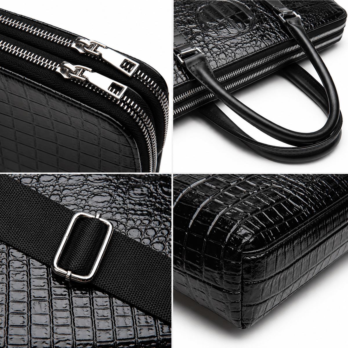 Men’s Leather Executive Briefcase – Elegant, Spacious & Crocodile Design | VALLÉZION Men’s Leather Executive Briefcase – Elegant, Spacious & Crocodile Design | VALLÉZION 