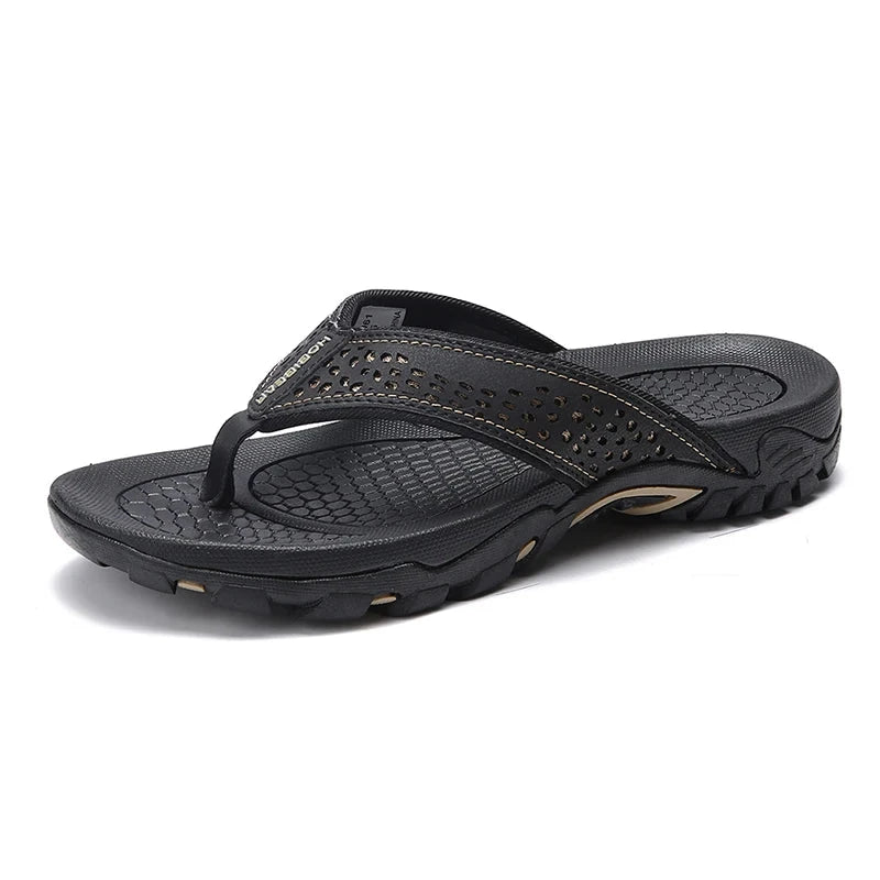 Men’s Leather Flip-Flops – Versatile, Comfortable & Breathable | Zethor Coast Men’s Leather Flip-Flops – Versatile, Comfortable & Breathable | Zethor Coast black