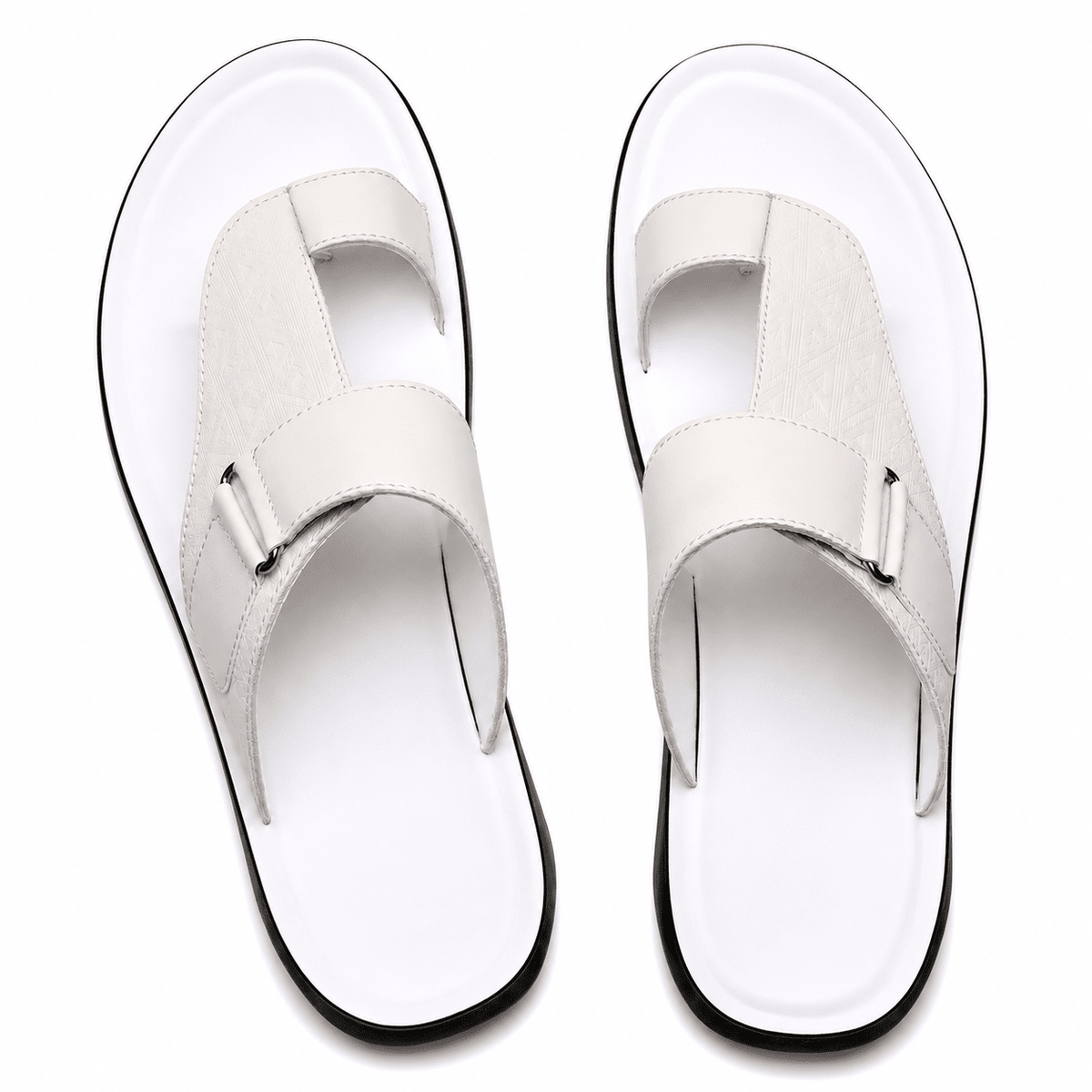 Men's Leather Sandals, Comfortable, Breathable & Modern – Khazen Men's Leather Sandals, Comfortable, Breathable & Modern – Khazen White