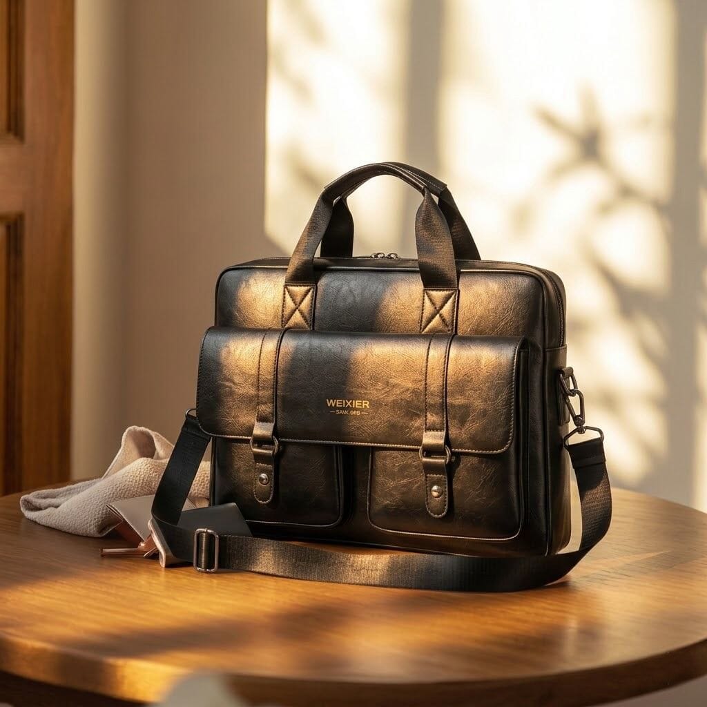 Men's Professional Leather Briefcase Laptop Bag - Raffaelo Men's Professional Leather Briefcase Laptop Bag - Raffaelo 
