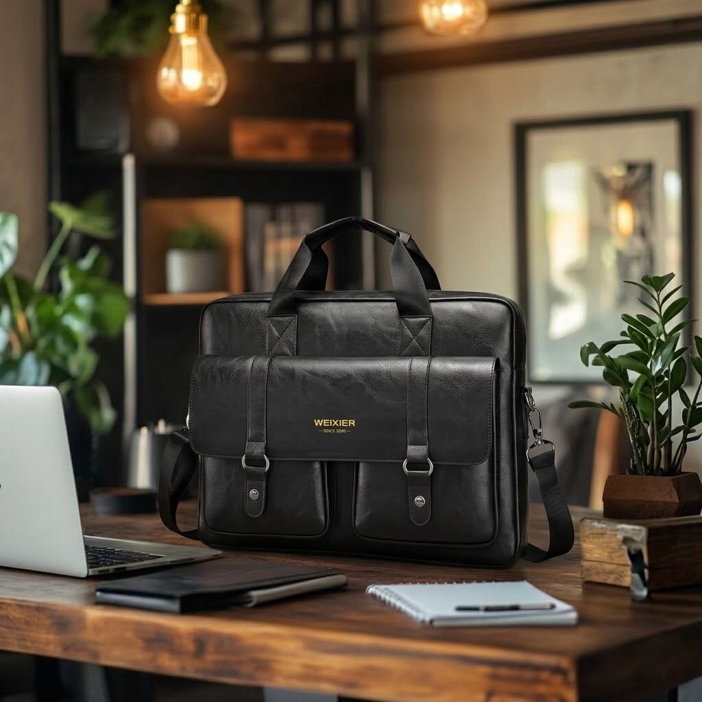 Men's Professional Leather Briefcase Laptop Bag - Raffaelo Men's Professional Leather Briefcase Laptop Bag - Raffaelo 