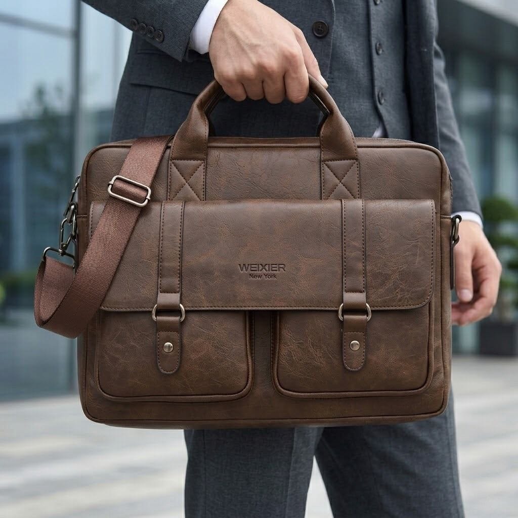 Men's Professional Leather Briefcase Laptop Bag - Raffaelo Men's Professional Leather Briefcase Laptop Bag - Raffaelo 
