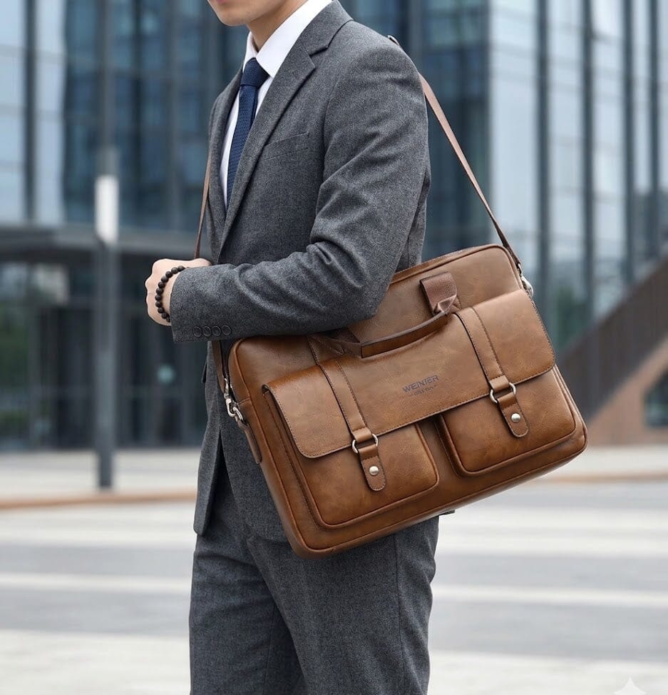 Men's Professional Leather Briefcase Laptop Bag - Raffaelo Men's Professional Leather Briefcase Laptop Bag - Raffaelo 