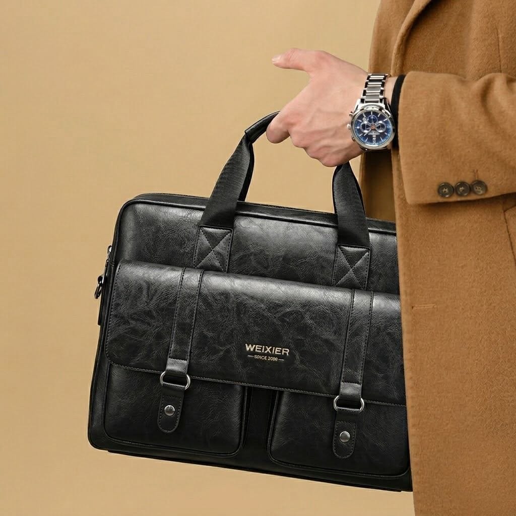 Men's Professional Leather Briefcase Laptop Bag - Raffaelo Men's Professional Leather Briefcase Laptop Bag - Raffaelo 