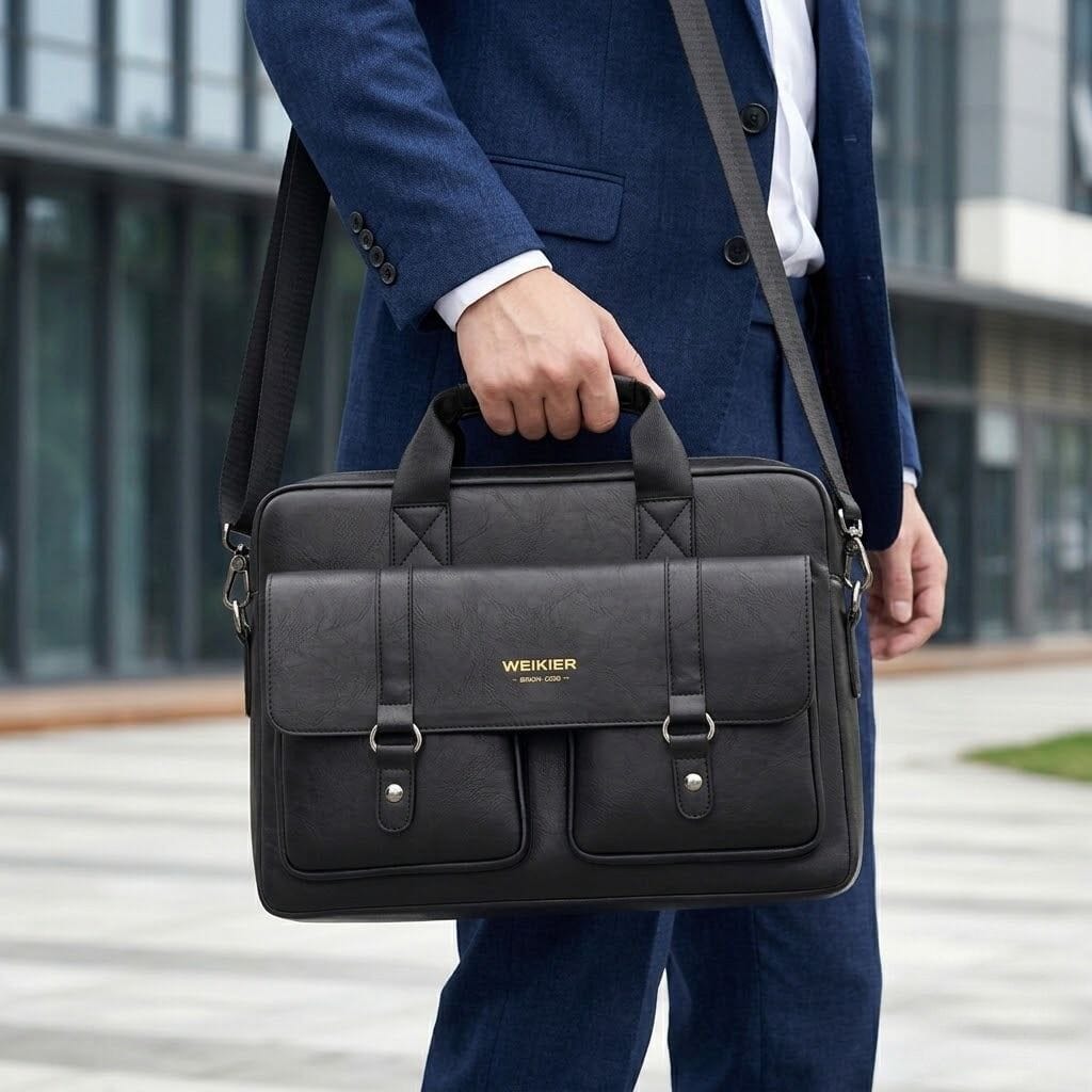 Men's Professional Leather Briefcase Laptop Bag - Raffaelo Men's Professional Leather Briefcase Laptop Bag - Raffaelo 