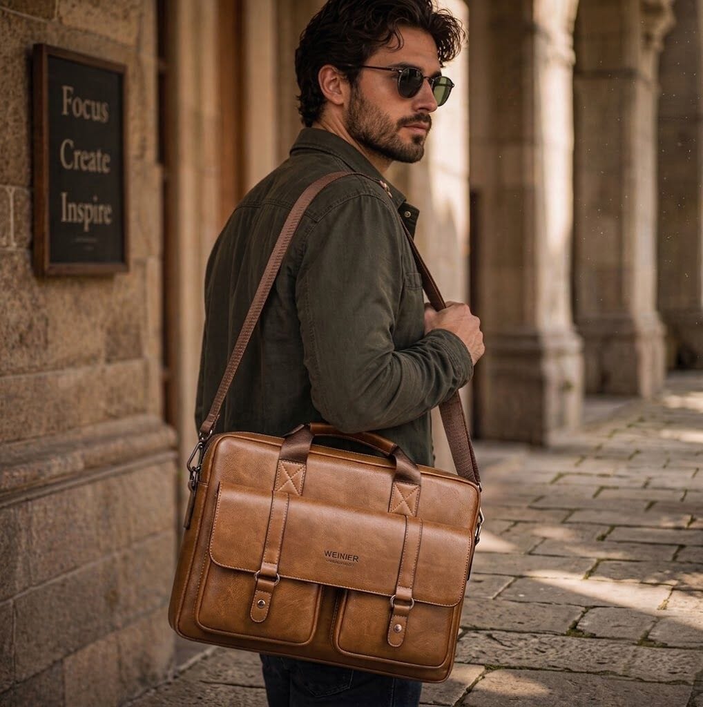 Men's Professional Leather Briefcase Laptop Bag - Raffaelo Men's Professional Leather Briefcase Laptop Bag - Raffaelo 