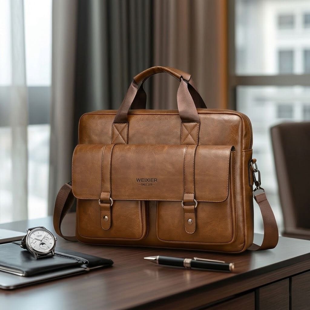 Men's Professional Leather Briefcase Laptop Bag - Raffaelo Men's Professional Leather Briefcase Laptop Bag - Raffaelo 