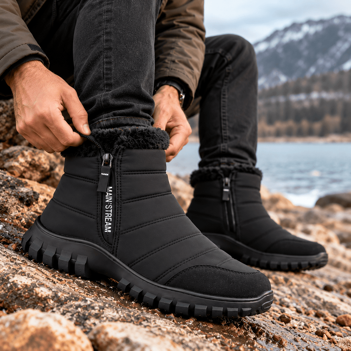 Men's Thermal Winter Boots – Plush-Lined, Short-Cut, Waterproof Design and Non-Slip Soles | Montrose Men's Thermal Winter Boots – Plush-Lined, Short-Cut, Waterproof Design and Non-Slip Soles | Montrose 