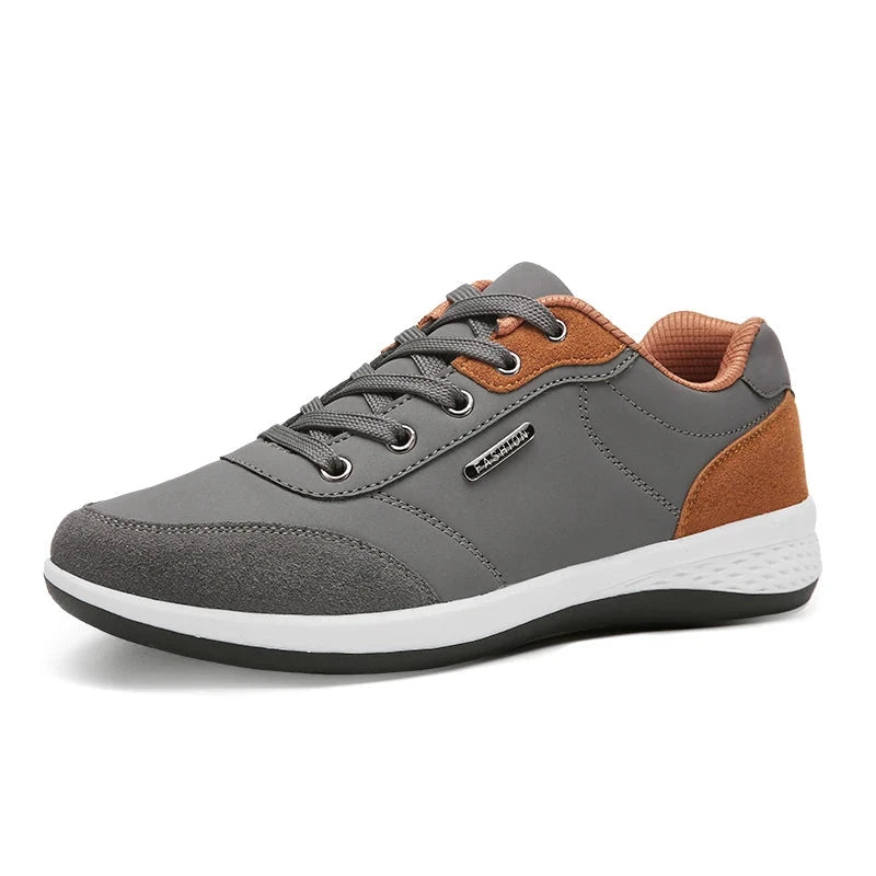 Men’s Waterproof Leather Sneakers – Vastilen Men’s Waterproof Leather Sneakers – Vastilen Gray