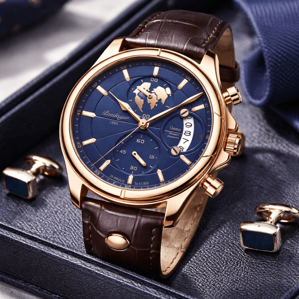 Multifunction Men's Executive Leather Watch - Leontius Multifunction Men's Executive Leather Watch - Leontius 