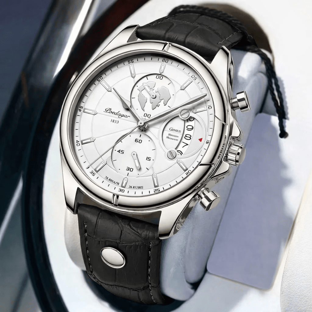 Multifunction Men's Executive Leather Watch - Leontius Multifunction Men's Executive Leather Watch - Leontius 
