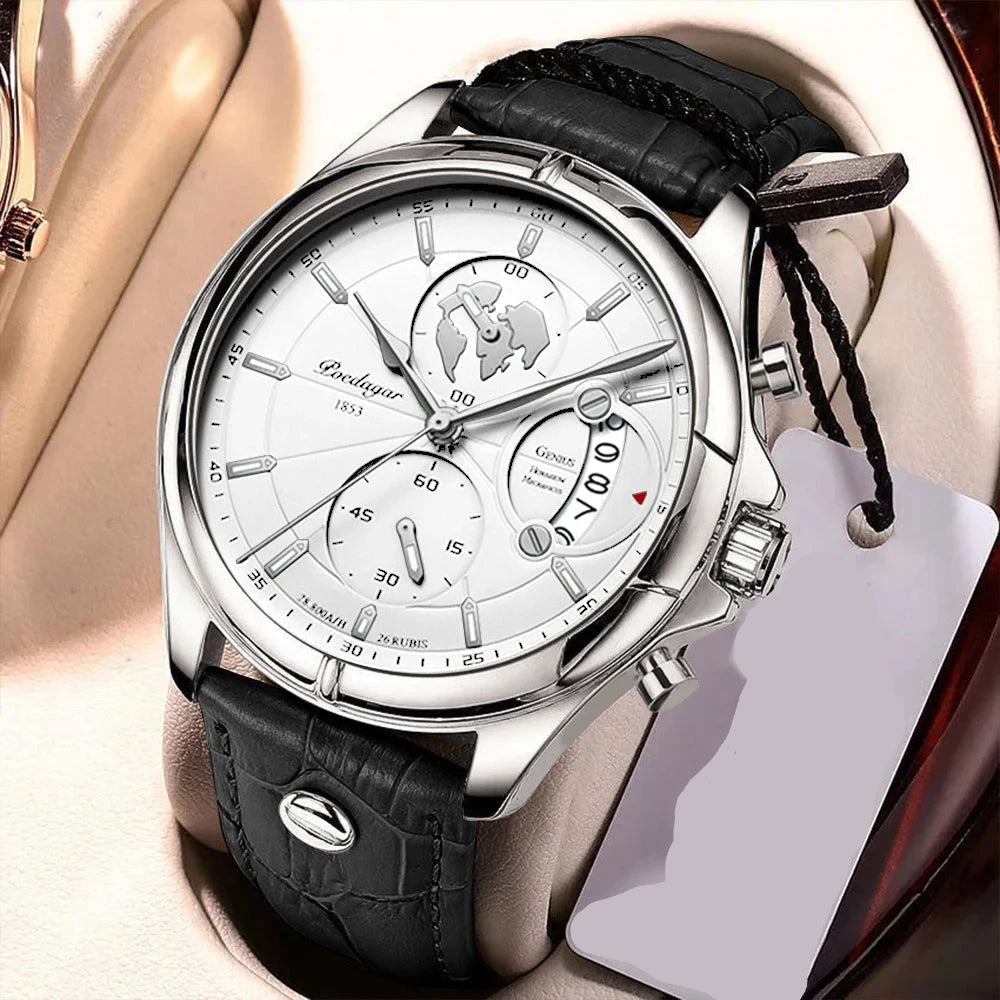 Multifunction Men's Executive Leather Watch - Leontius Multifunction Men's Executive Leather Watch - Leontius 
