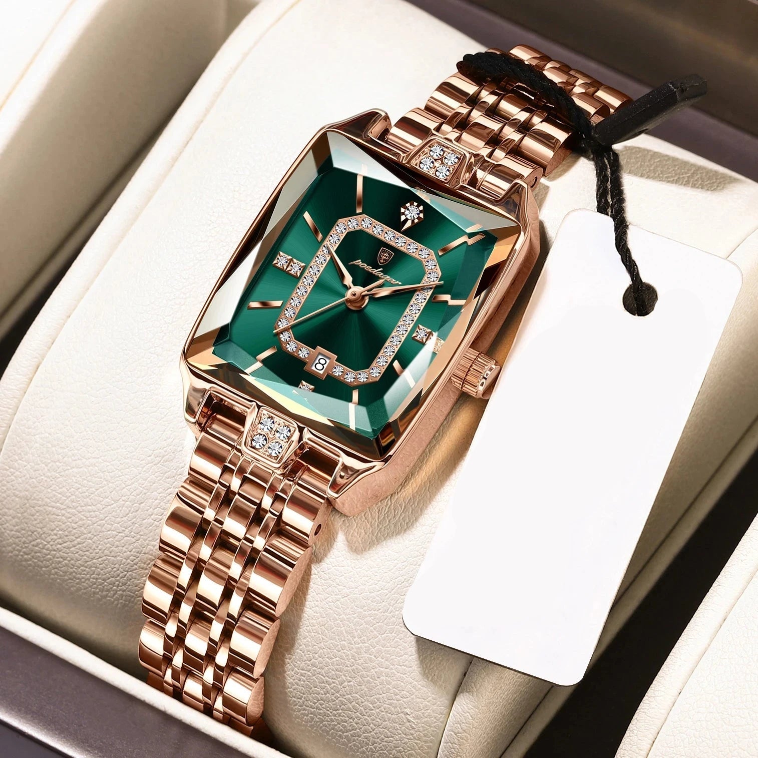 POEDAGAR Luxury Woman Watch Waterproof Date High Quality Casual Ladies Wristwatch Stainless Steel Quartz Elegant Women's Watches Mavietto Store 785 RoseGold Green China Mainland 