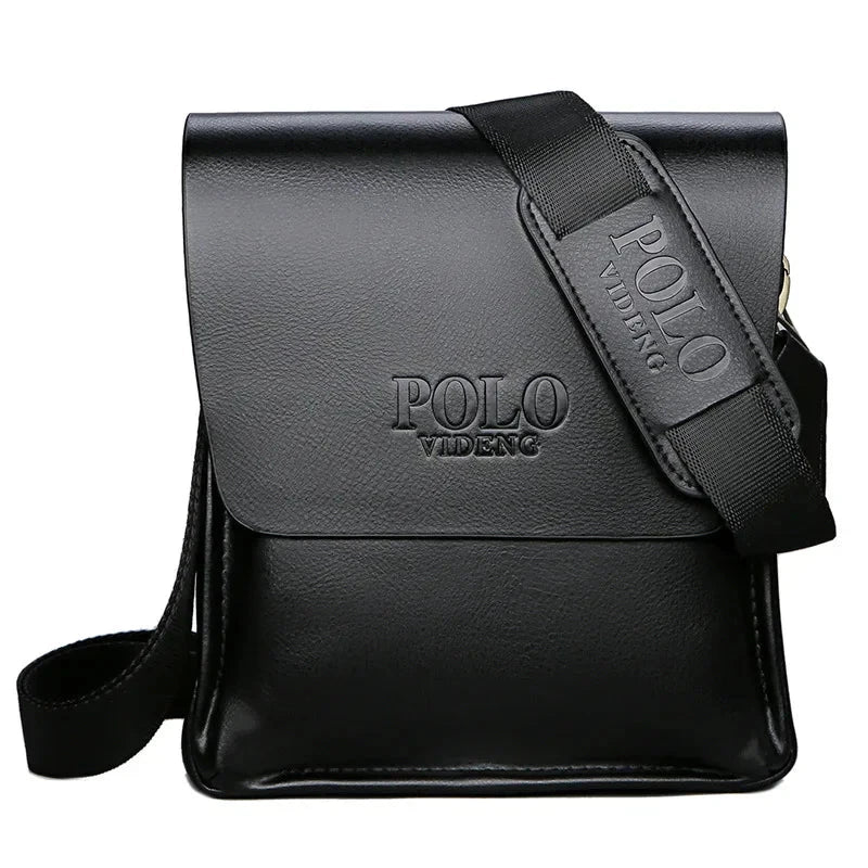 PoloUrban Men’s Leather Crossbody Shoulder Bag PoloUrban Men’s Leather Crossbody Shoulder Bag Black