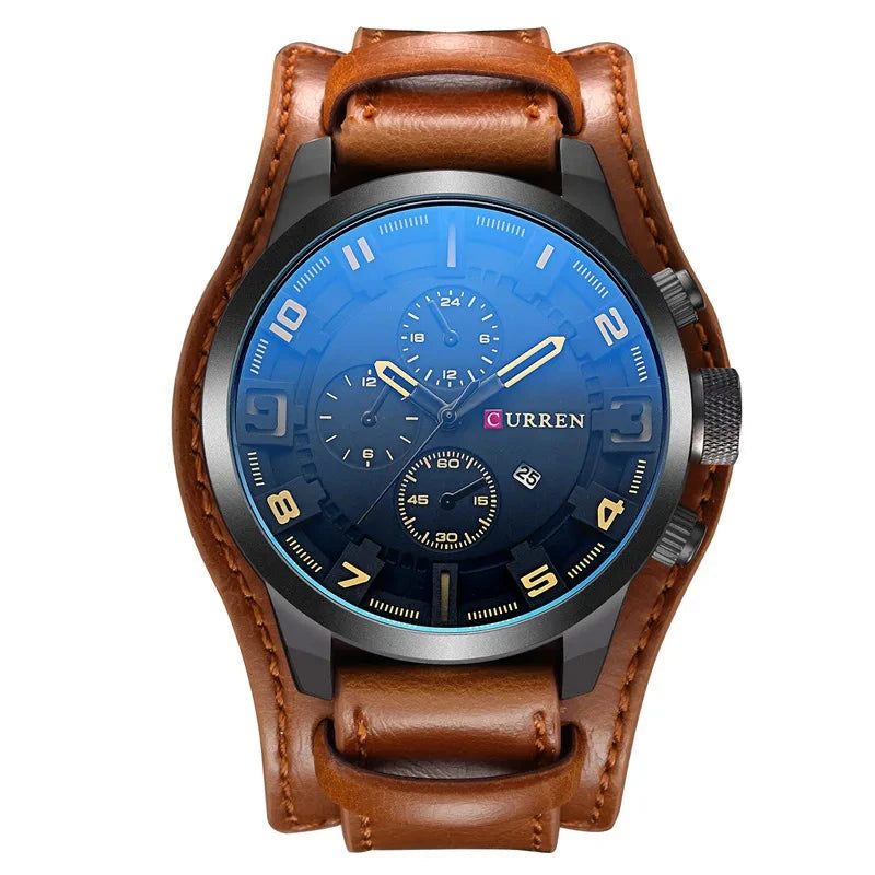 Rustic and Multifunction Men's Leather Watch - Vantgard Nortis Rustic and Multifunction Men's Leather Watch - Vantgard Nortis 